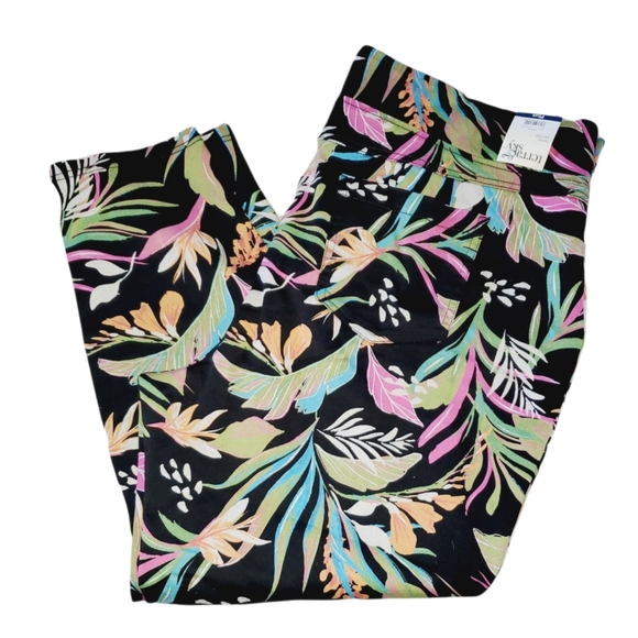 Terra & Sky NWT Women's Plus Size Tropical Print High Waisted Pull On Pant 721 - Picture 6 of 6